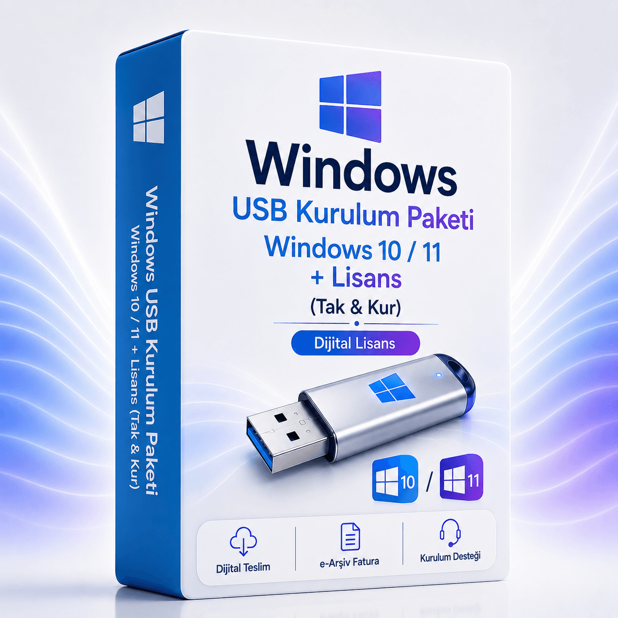 Windows USB Kurulum Paketi – Windows 10 / 11 + Lisans (Tak & Kur)